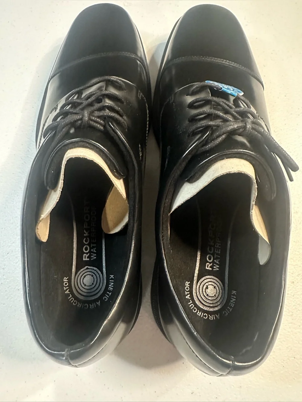 Rockport Ellingwood K71016 Mens Black Wide Leather Oxfords Cap Toe Shoes size 13